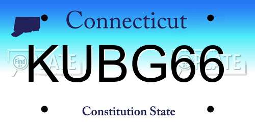 KUBG66 Connecticut License Plate