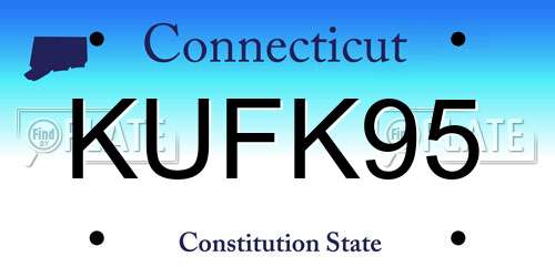 KUFK95 Connecticut License Plate