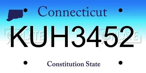 KUH3452 Connecticut License Plate