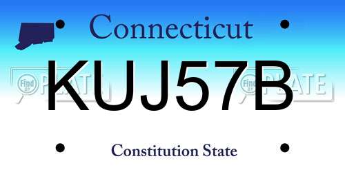 KUJ57B Connecticut License Plate