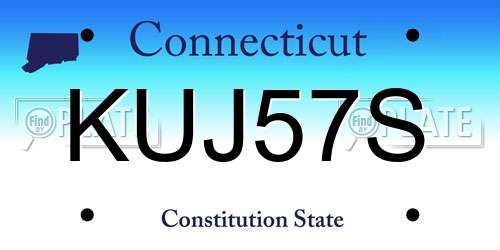 KUJ57S Connecticut License Plate