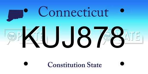 KUJ878 Connecticut License Plate