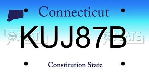 KUJ87B Connecticut License Plate