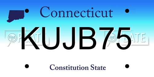 KUJB75 Connecticut License Plate