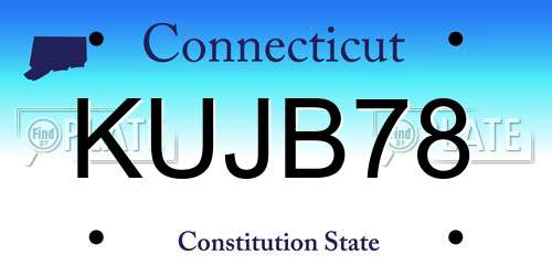 KUJB78 Connecticut License Plate