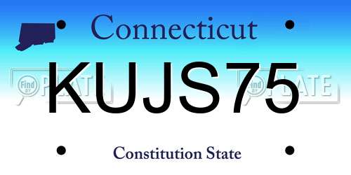 KUJS75 Connecticut License Plate