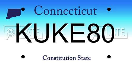 KUKE80 Connecticut License Plate