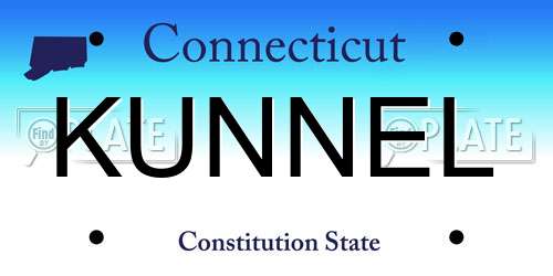 KUNNEL Connecticut License Plate