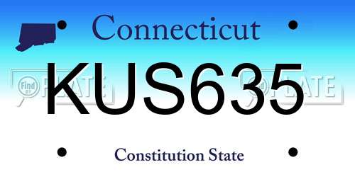 KUS635 Connecticut License Plate