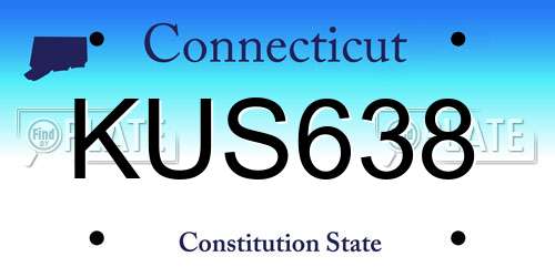 KUS638 Connecticut License Plate