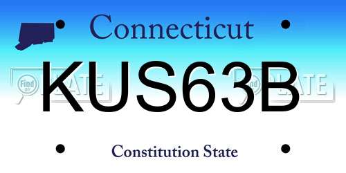 KUS63B Connecticut License Plate