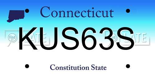 KUS63S Connecticut License Plate