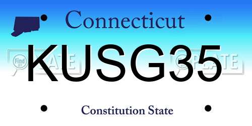 KUSG35 Connecticut License Plate