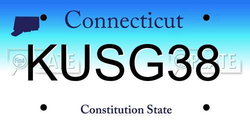 KUSG38 Connecticut License Plate