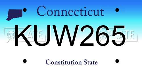 KUW265 Connecticut License Plate