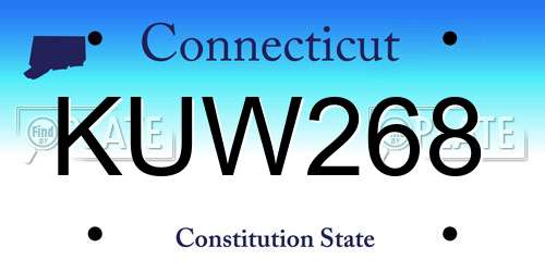 KUW268 Connecticut License Plate