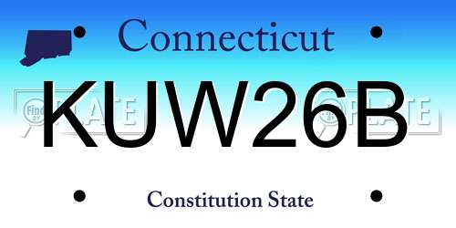 KUW26B Connecticut License Plate