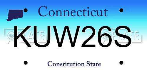 KUW26S Connecticut License Plate