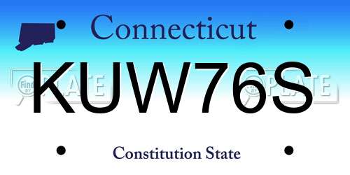 KUW76S Connecticut License Plate