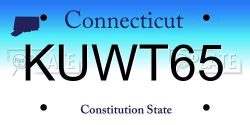 KUWT65 Connecticut License Plate