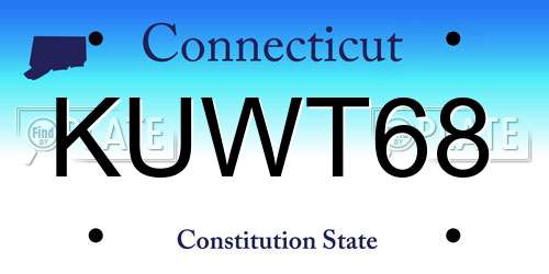 KUWT68 Connecticut License Plate
