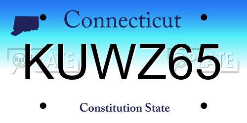 KUWZ65 Connecticut License Plate