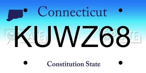KUWZ68 Connecticut License Plate