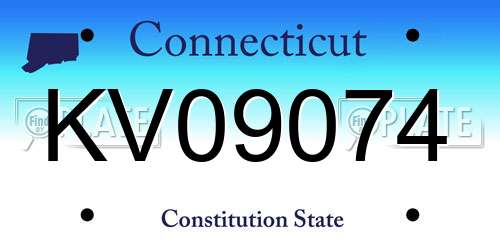 KV09074 Connecticut License Plate
