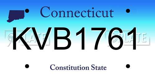KVB1761 Connecticut License Plate