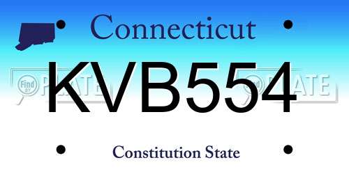 KVB554 Connecticut License Plate