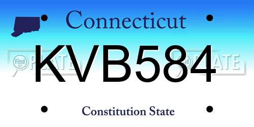KVB584 Connecticut License Plate