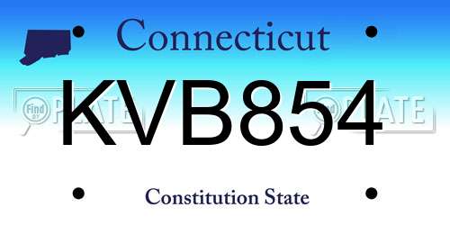 KVB854 Connecticut License Plate