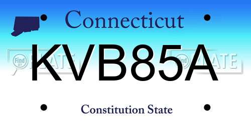 KVB85A Connecticut License Plate
