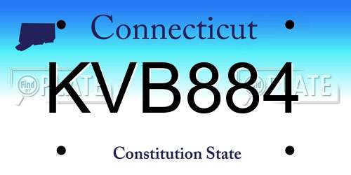 KVB884 Connecticut License Plate
