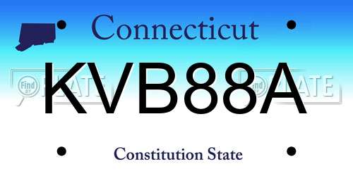 KVB88A Connecticut License Plate