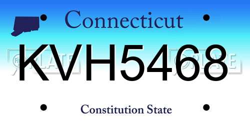 KVH5468 Connecticut License Plate
