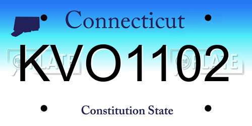 KVO1102 Connecticut License Plate