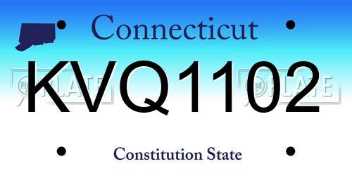 KVQ1102 Connecticut License Plate