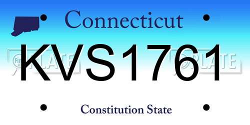 KVS1761 Connecticut License Plate