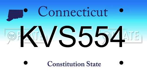 KVS554 Connecticut License Plate