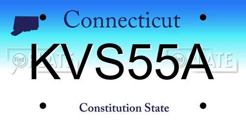 KVS55A Connecticut License Plate