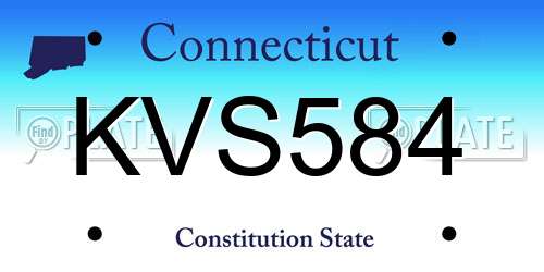 KVS584 Connecticut License Plate