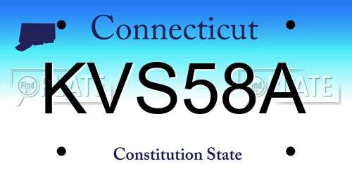KVS58A Connecticut License Plate