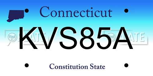 KVS85A Connecticut License Plate