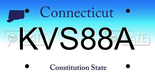 KVS88A Connecticut License Plate