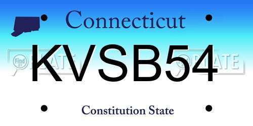 KVSB54 Connecticut License Plate