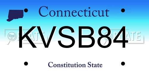 KVSB84 Connecticut License Plate