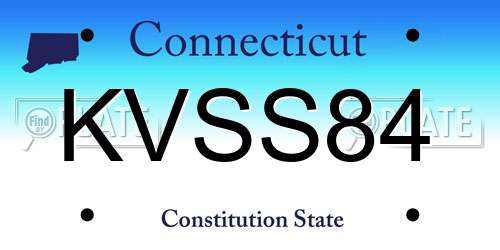 KVSS84 Connecticut License Plate