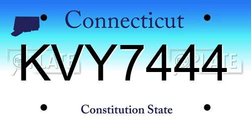 KVY7444 Connecticut License Plate