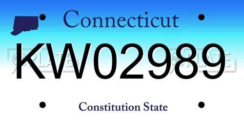 KW02989 Connecticut License Plate